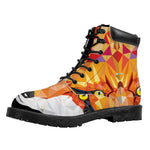 Geometric Fox Print Work Boots