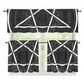 Geometric Inverted Pentagram Print 3 Piece Kitchen Curtains