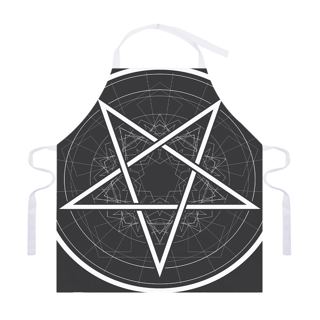 Geometric Inverted Pentagram Print Adjustable Apron