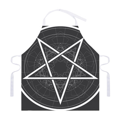Geometric Inverted Pentagram Print Adjustable Apron