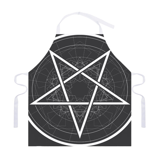 Geometric Inverted Pentagram Print Adjustable Apron