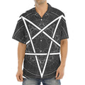 Geometric Inverted Pentagram Print Aloha Shirt