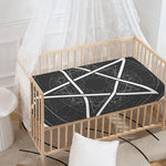 Geometric Inverted Pentagram Print Baby Crib Sheet