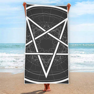 Geometric Inverted Pentagram Print Beach Towel