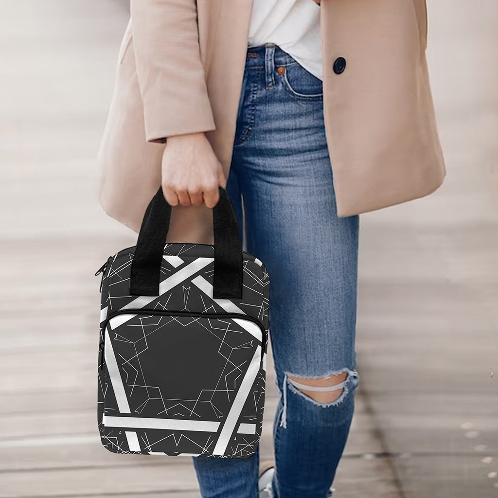 Geometric Inverted Pentagram Print Bible Tote Bag