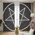 Geometric Inverted Pentagram Print Dimout Pencil Pleat Curtains