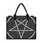 Geometric Inverted Pentagram Print Canvas Tote Bag
