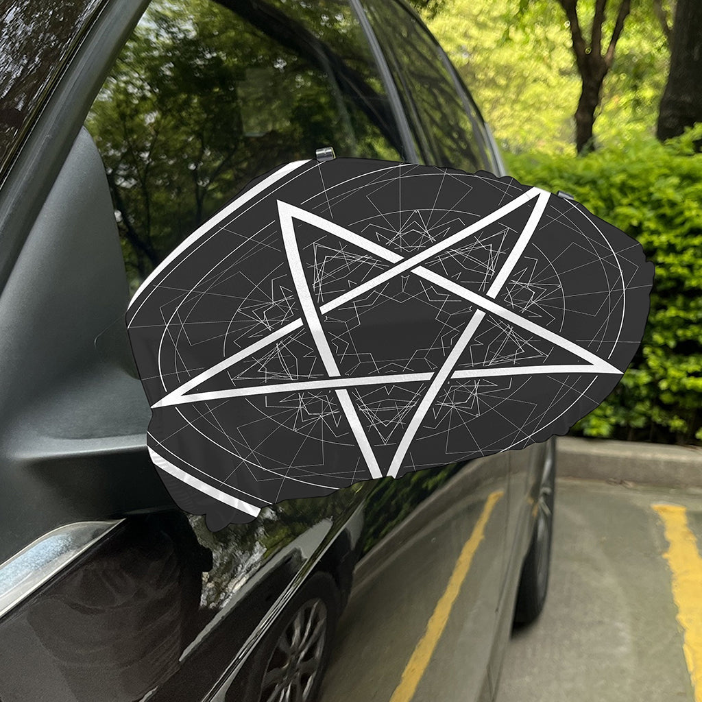 Geometric Inverted Pentagram Print Car Side Mirror Covers