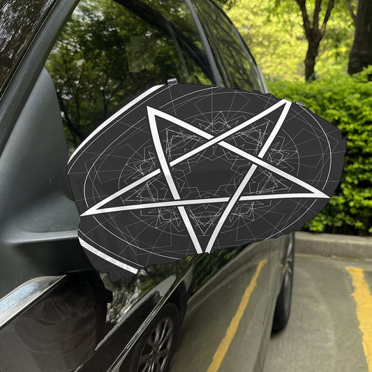 Geometric Inverted Pentagram Print Car Side Mirror Covers