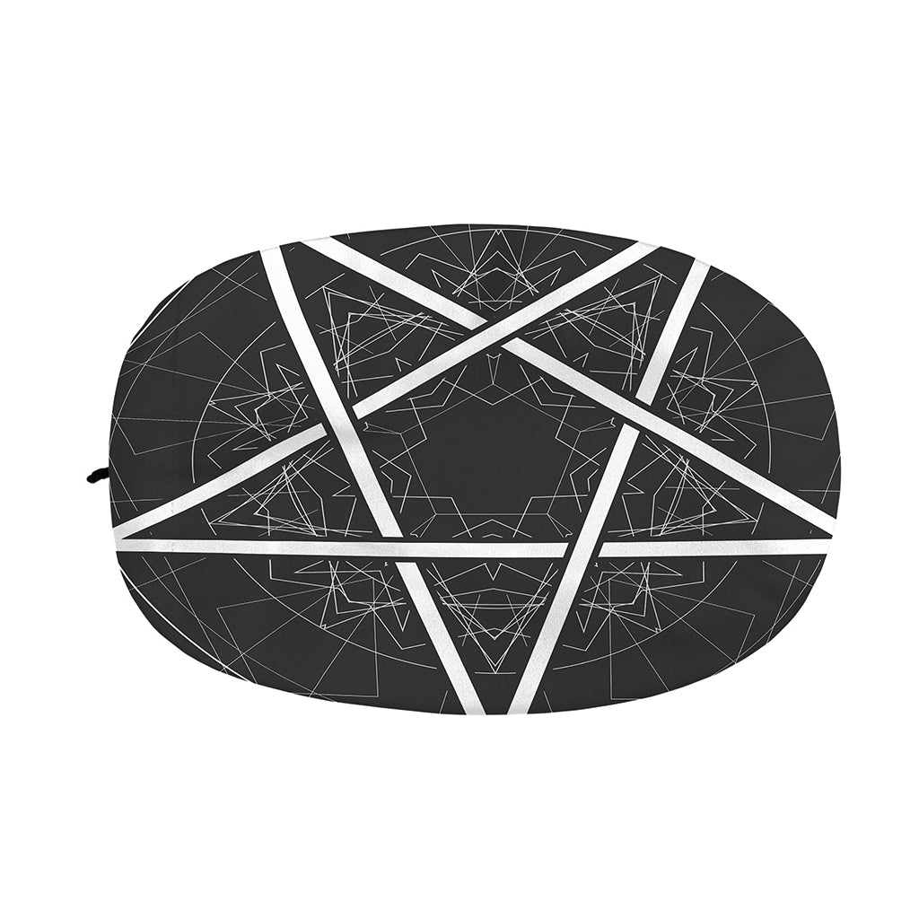 Geometric Inverted Pentagram Print Car Side Mirror Covers