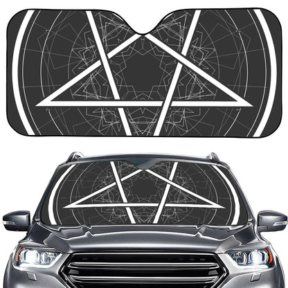 Geometric Inverted Pentagram Print Car Windshield Sun Shade
