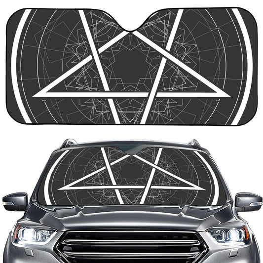 Geometric Inverted Pentagram Print Car Windshield Sun Shade