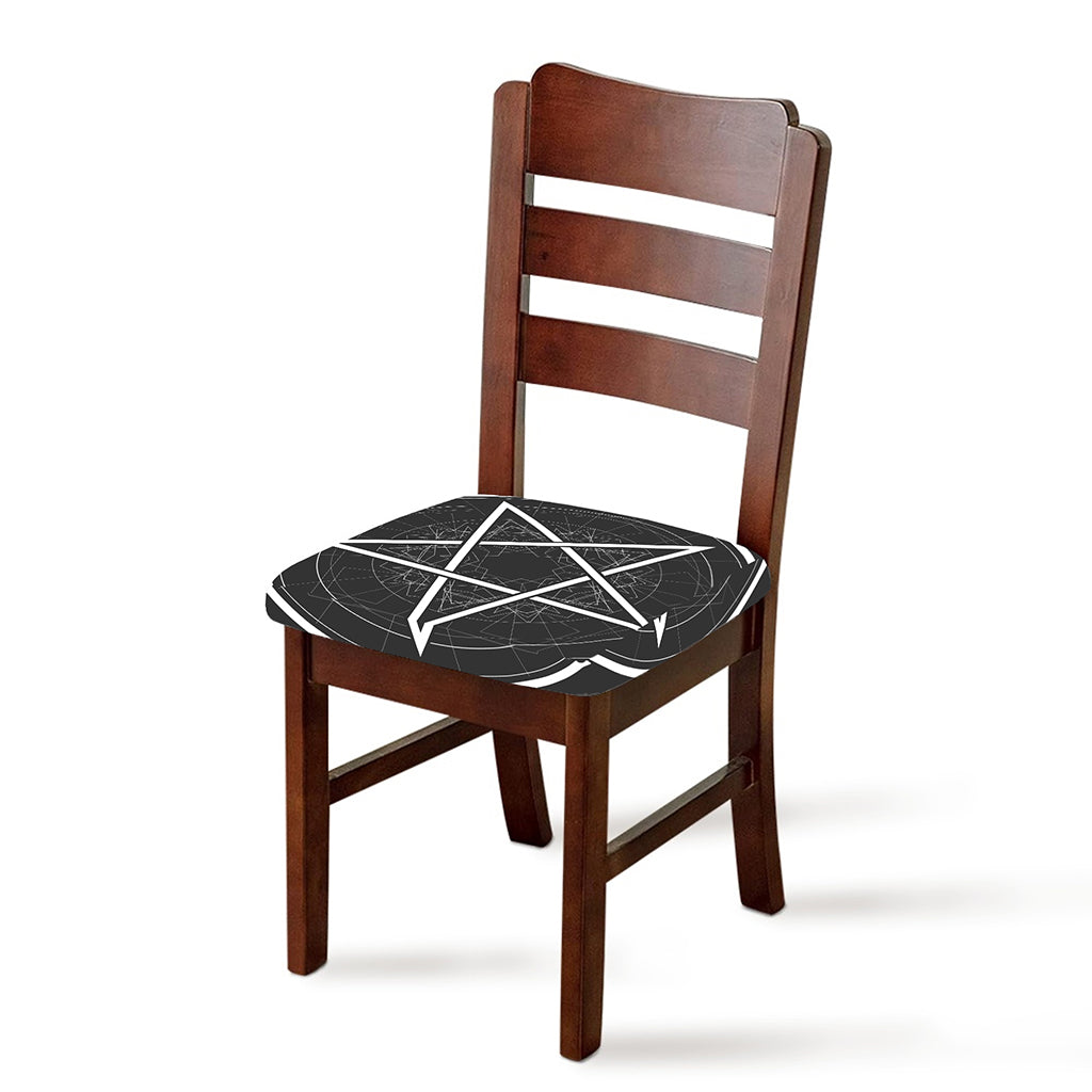 Geometric Inverted Pentagram Print Chair Cushion Cover
