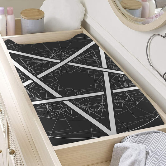 Geometric Inverted Pentagram Print Changing Pad Cover