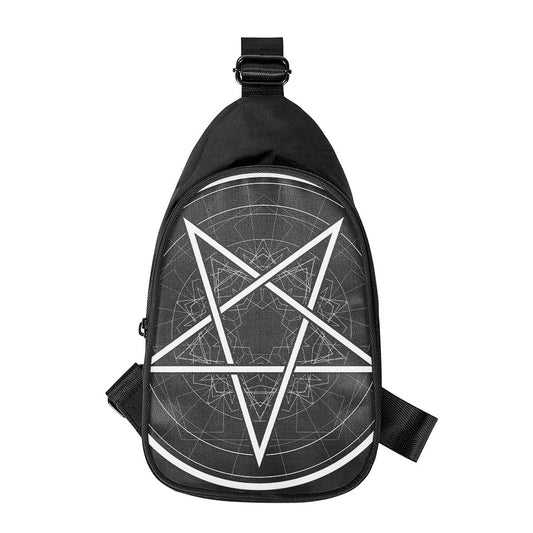 Geometric Inverted Pentagram Print Chest Bag