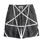 Geometric Inverted Pentagram Print Cotton Shorts