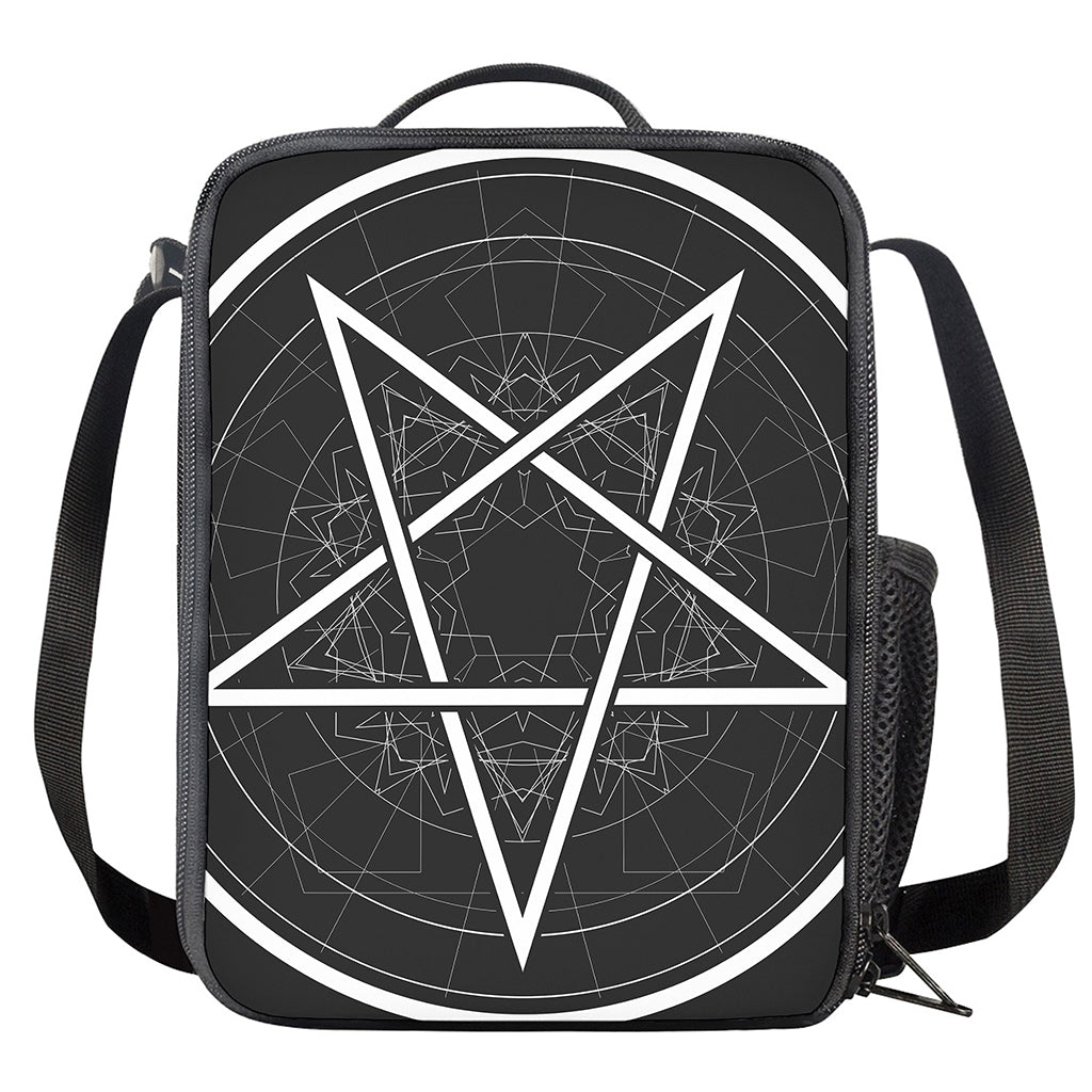 Geometric Inverted Pentagram Print Crossbody Lunch Bag