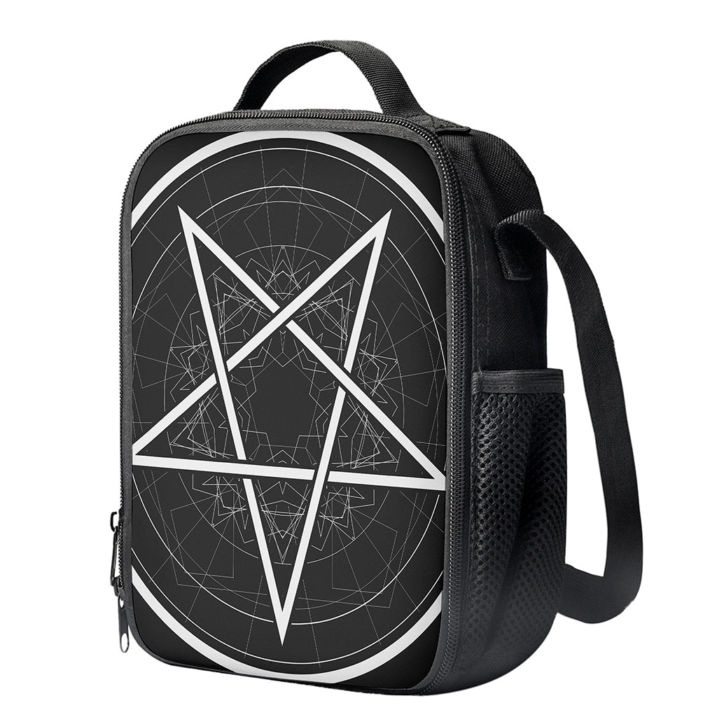 Geometric Inverted Pentagram Print Crossbody Lunch Bag
