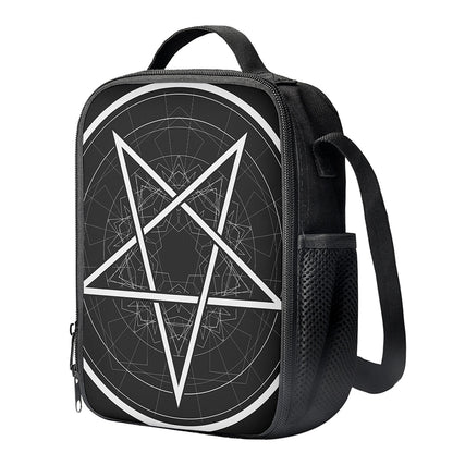 Geometric Inverted Pentagram Print Crossbody Lunch Bag
