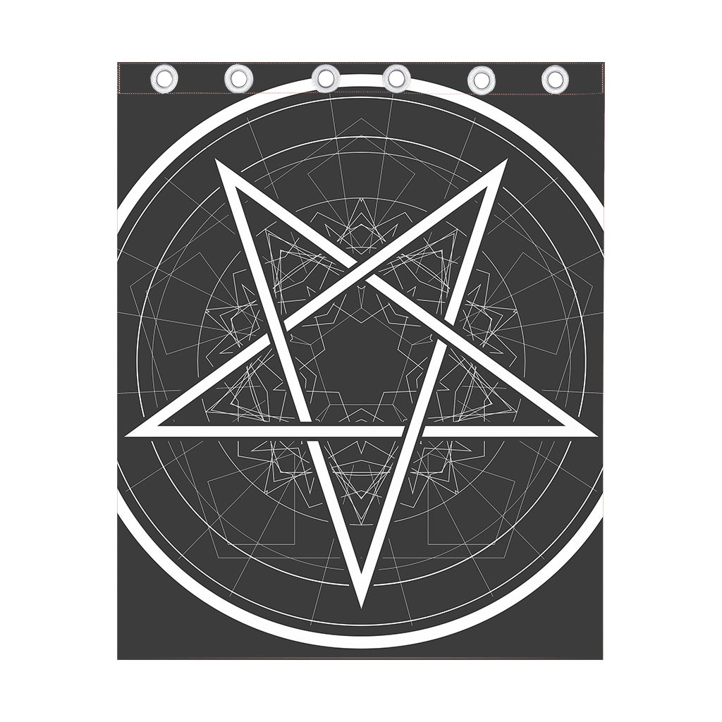 Geometric Inverted Pentagram Print Curtain