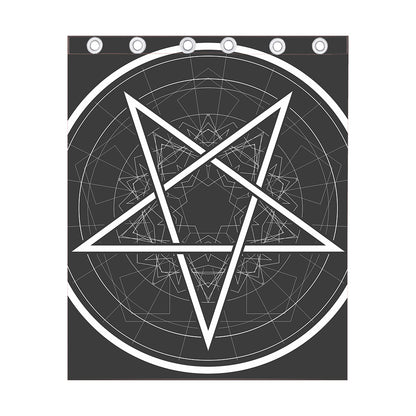 Geometric Inverted Pentagram Print Curtain
