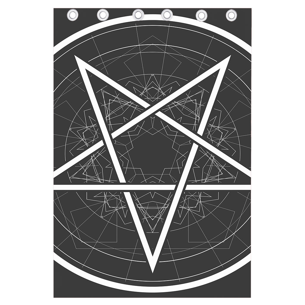 Geometric Inverted Pentagram Print Curtain