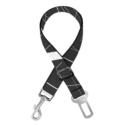 Geometric Inverted Pentagram Print Dog Seat Belt