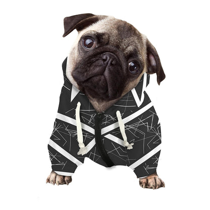 Geometric Inverted Pentagram Print Dog Zip Up Hoodie