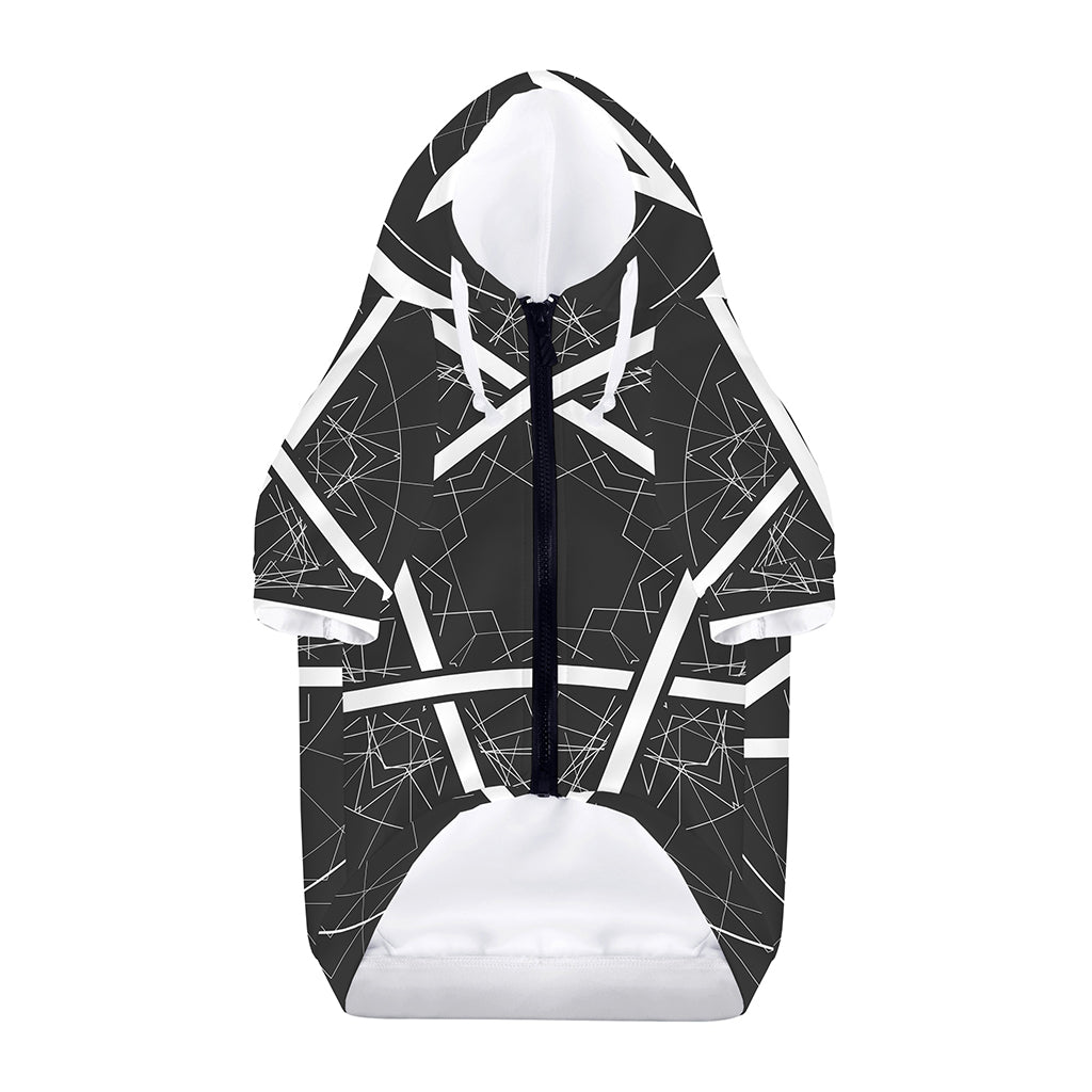 Geometric Inverted Pentagram Print Dog Zip Up Hoodie