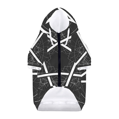 Geometric Inverted Pentagram Print Dog Zip Up Hoodie