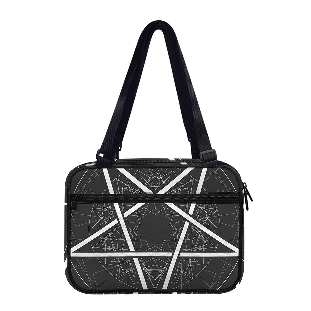 Geometric Inverted Pentagram Print Double Strap Bible Bag