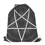 Geometric Inverted Pentagram Print Drawstring Bag