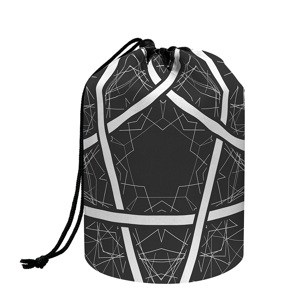 Geometric Inverted Pentagram Print Drawstring Makeup Bag