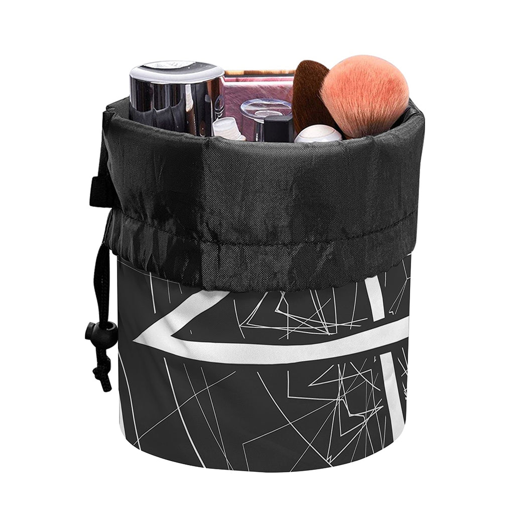 Geometric Inverted Pentagram Print Drawstring Makeup Bag