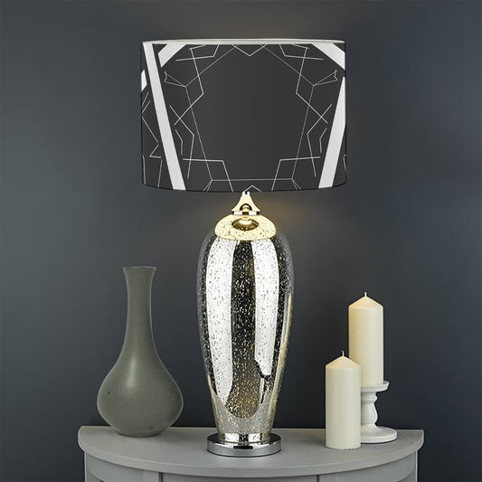 Geometric Inverted Pentagram Print Drum Lamp Shade