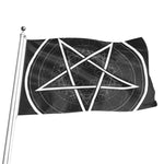 Geometric Inverted Pentagram Print Flag