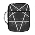 Geometric Inverted Pentagram Print Front Pocket Bible Bag