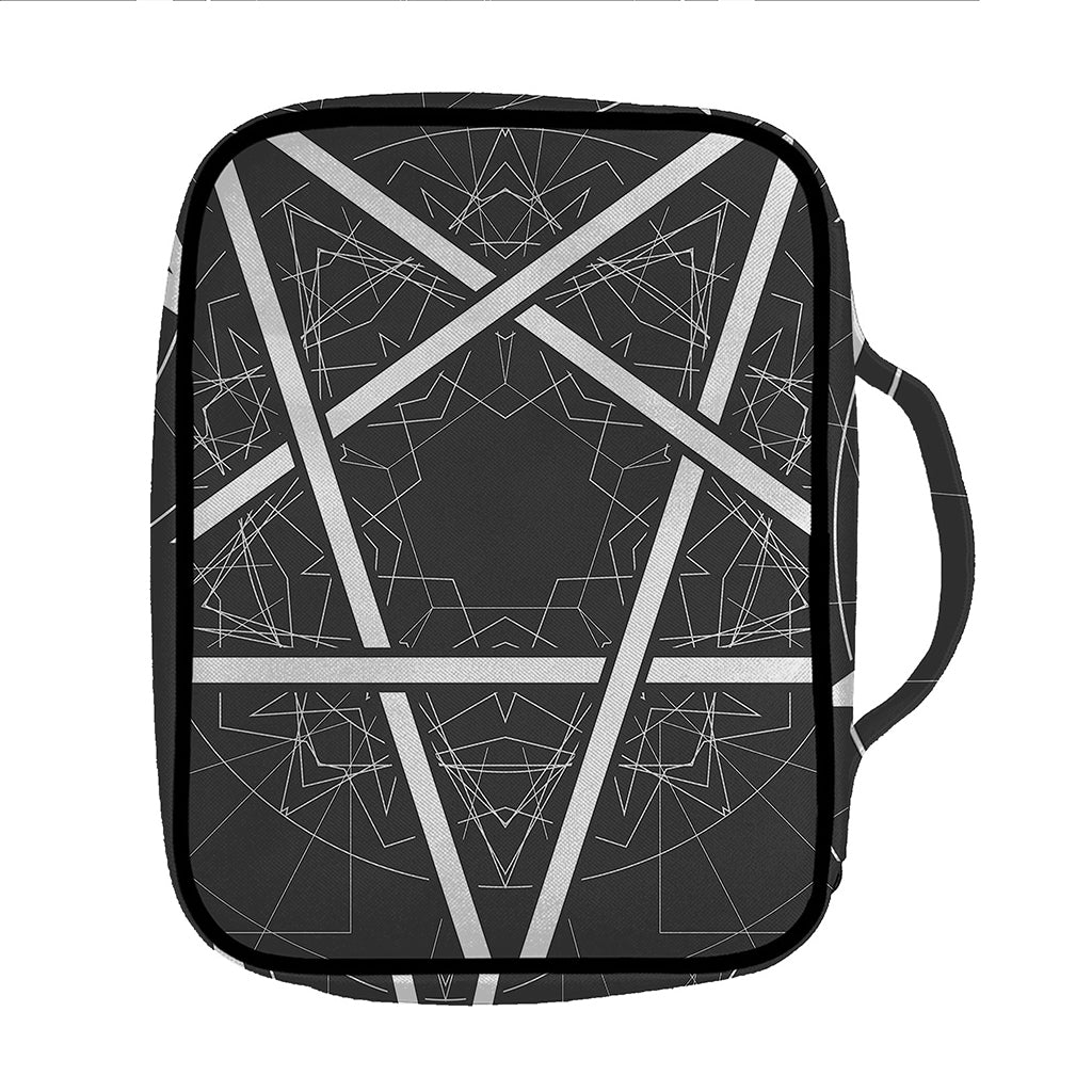 Geometric Inverted Pentagram Print Front Pocket Bible Bag