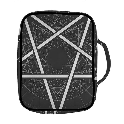 Geometric Inverted Pentagram Print Front Pocket Bible Bag