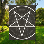 Geometric Inverted Pentagram Print Garden Flag
