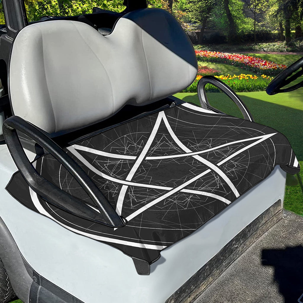 Geometric Inverted Pentagram Print Golf Cart Seat Cover