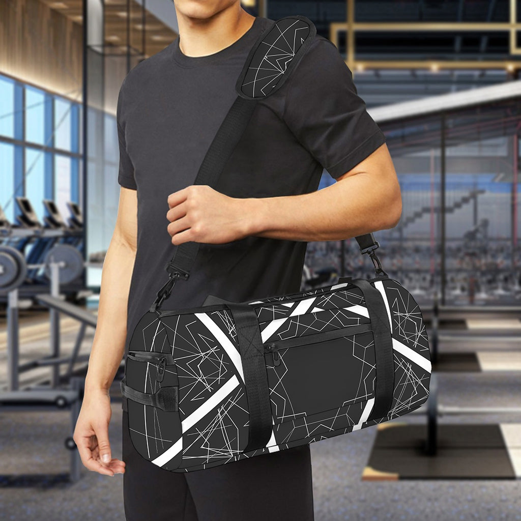 Geometric Inverted Pentagram Print Gym Bag