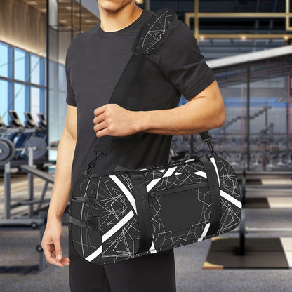 Geometric Inverted Pentagram Print Gym Bag