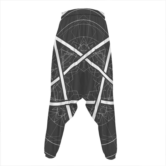 Geometric Inverted Pentagram Print Hammer Pants