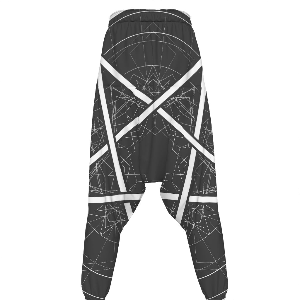 Geometric Inverted Pentagram Print Hammer Pants