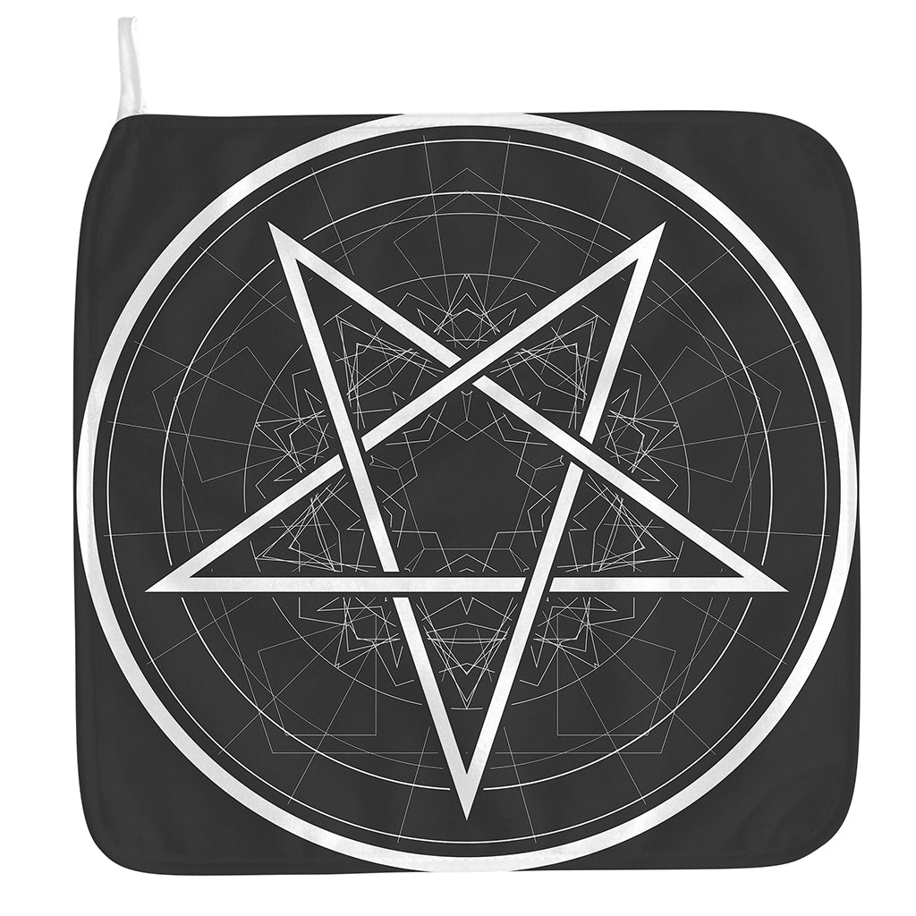 Geometric Inverted Pentagram Print Hand Towel