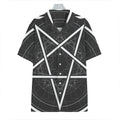 Geometric Inverted Pentagram Print Hawaiian Shirt
