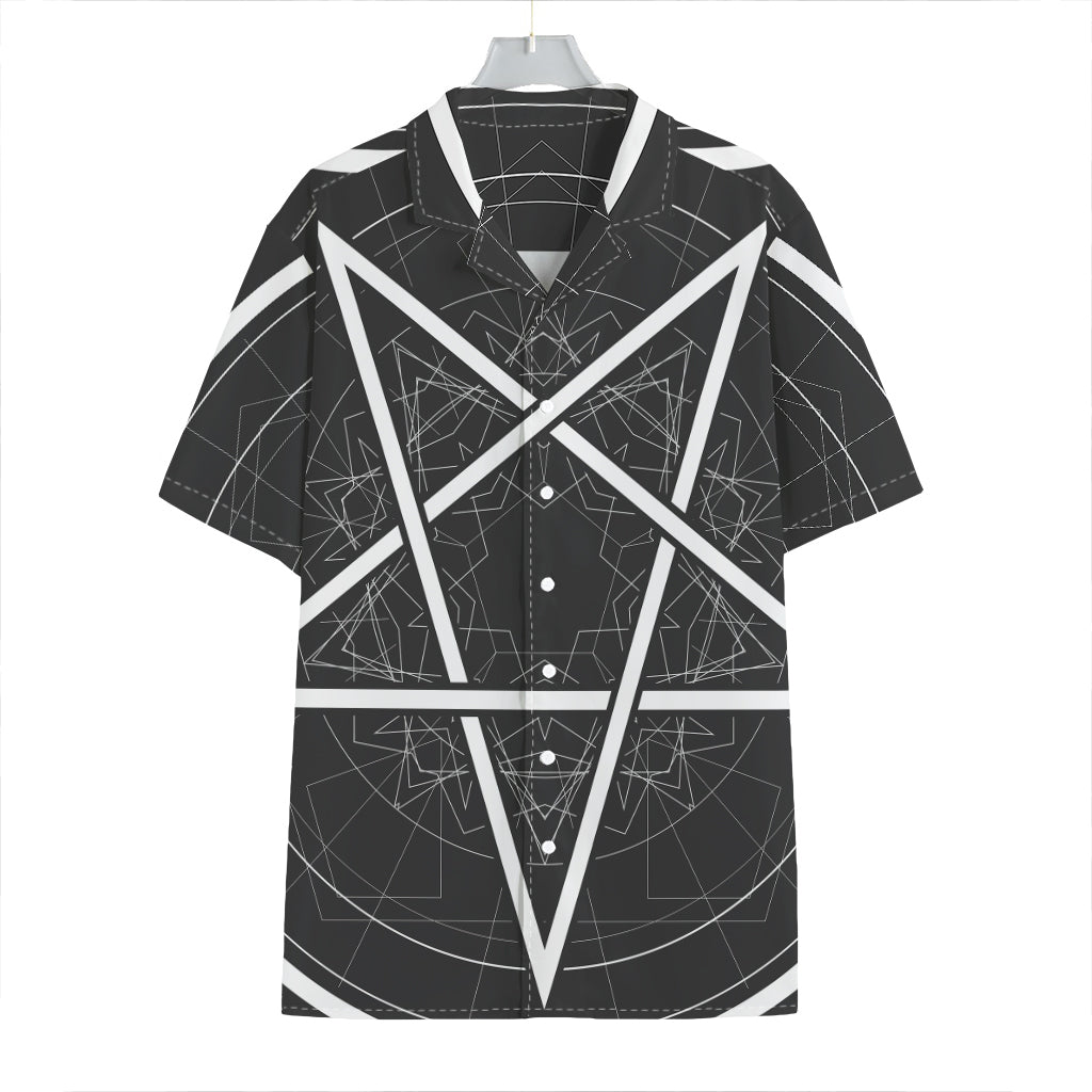 Geometric Inverted Pentagram Print Hawaiian Shirt