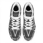 Geometric Inverted Pentagram Print High Top Leather Sneakers