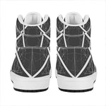 Geometric Inverted Pentagram Print High Top Leather Sneakers